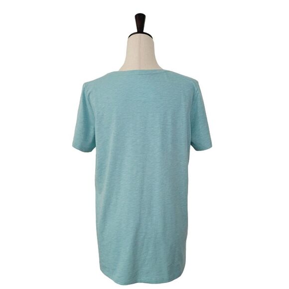 Lands' End Heathered Green Scoop Neck Short Sleeve Relaxed Fit T-shirt Size M - Picture 4 of 6